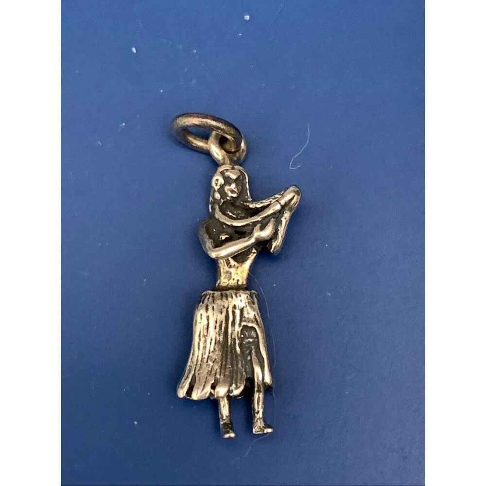 Hawaiian Hula Dancer Sterling Silver Jewelry Charm #vintage #hawaii #dancer